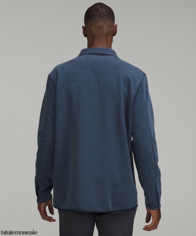 Lululemon Verkauf DELULU626 | Meliertes True Navy Gridliner Fleece-overshirt